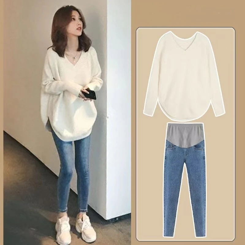 2024网红孕妇装韩版百搭毛衣打底休闲宽松春秋款大码柔软长袖上衣