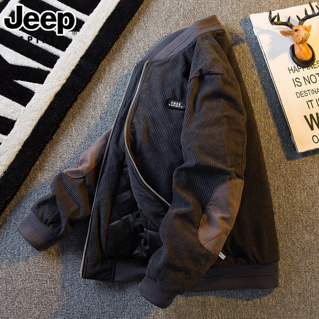 吉普春季新款保暖美式飞行员棉服男潮牌棒球服轻奢痞帅男装