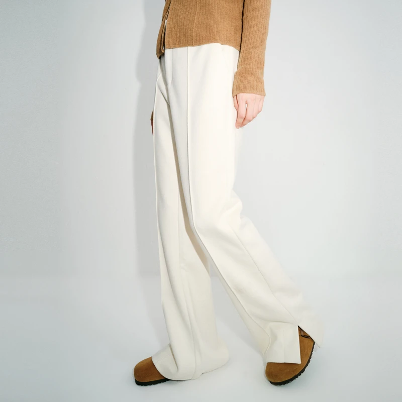 indicia标记cleanfit微喇开叉基础色高腰显瘦垂感拖地裤L2D4KZ179