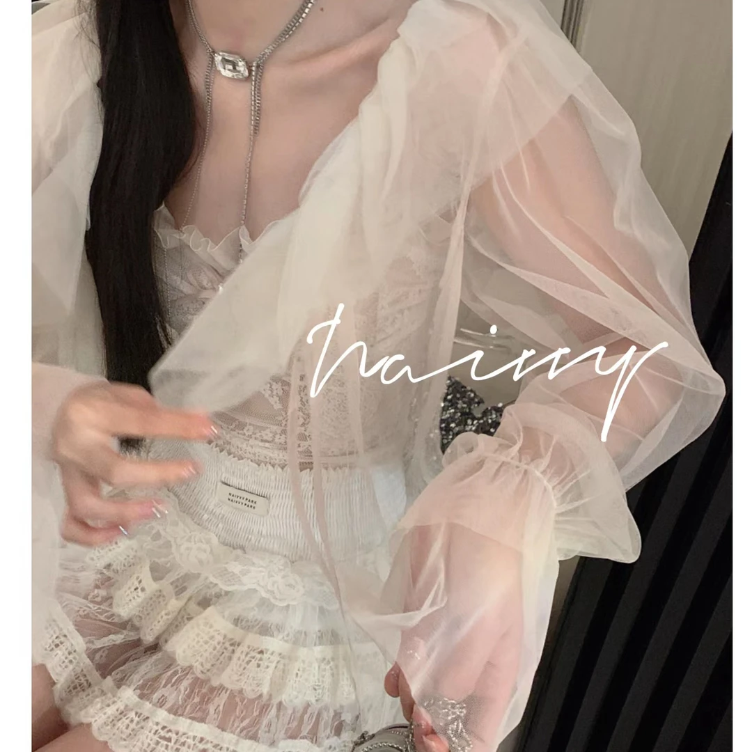 NAIVVY【坠风铃】长袖薄款仙气纯欲风设计感小众开衫