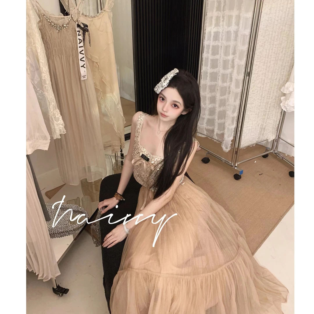 NAIVVY【落日洲】秋季显瘦百搭甜美小众高腰收腰气质长款半身裙