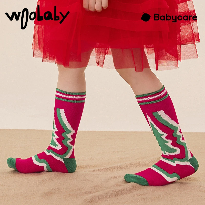 【12月积分兑换】woobaby童装秋冬中筒袜潮袜新款小腿女袜WB2206098
