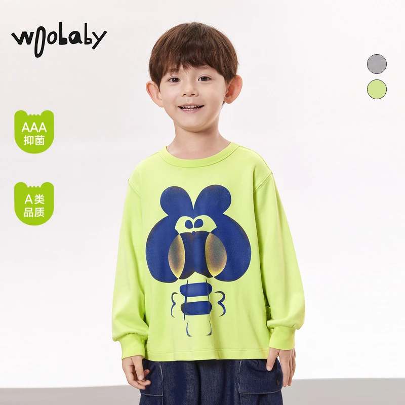 【秋新】woobaby中性奶酪蛋白雷基尔T恤小童抑菌WBC33O010108