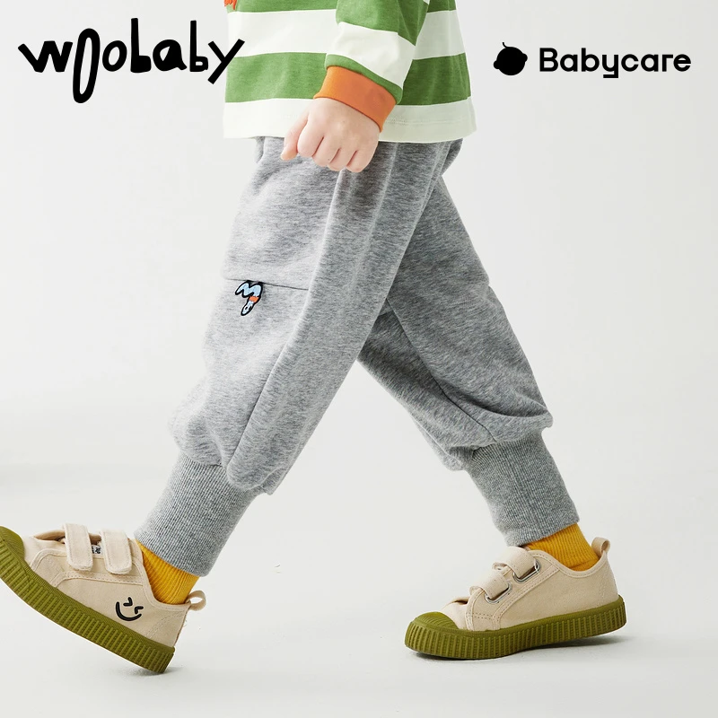 【啾啾触角裤】woobaby童装春秋束脚休闲运动裤儿童长裤WB2208061