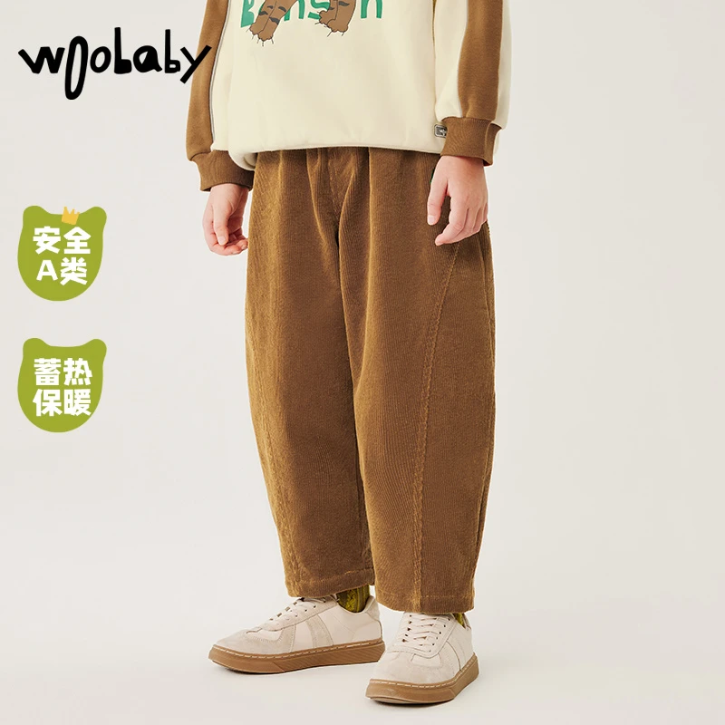 【达人视频】woobaby宽松锁温软糯保暖2023冬长裤WBD2343O040114