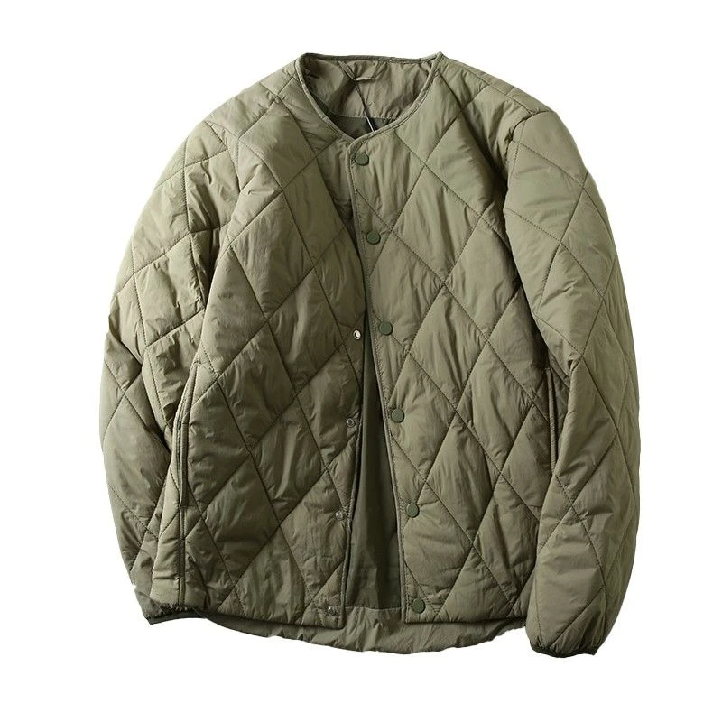 羽绒服原单牛货剪标剩余尾货日系复古无领棉衣男士穿搭神器羽绒服