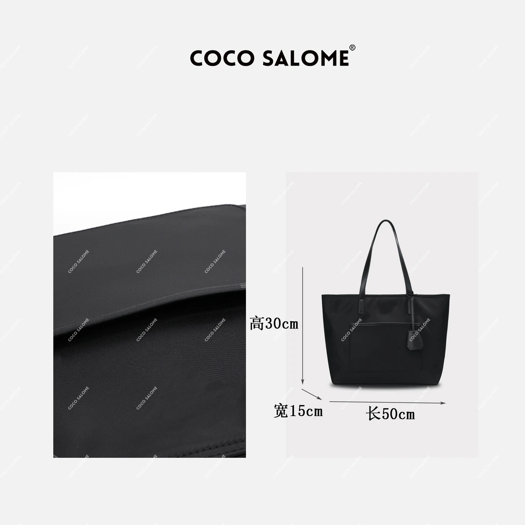 COCO SALOME-①【购物袋】三防面料配真皮大号购物袋托特包8100