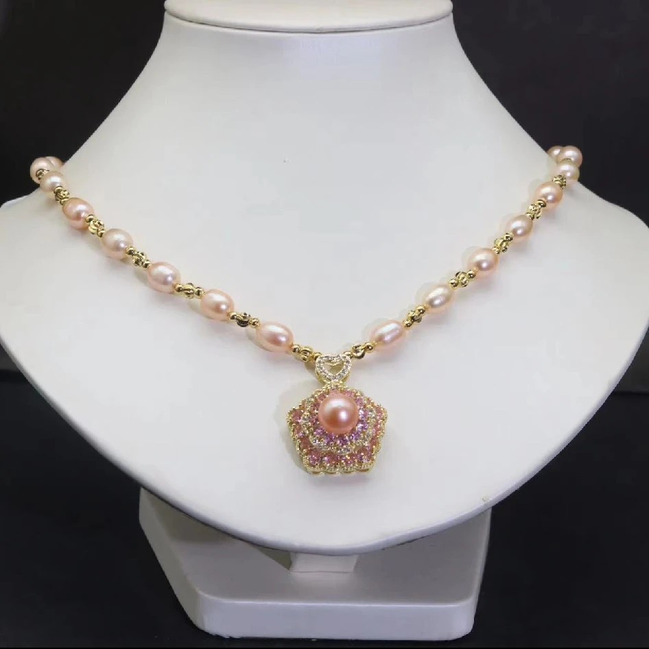 非金属合成锆石项链 时来运转金桔色项链