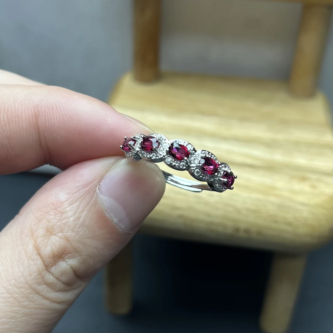 【遇见轻奢珠宝】081号 天然石榴石开口戒指！