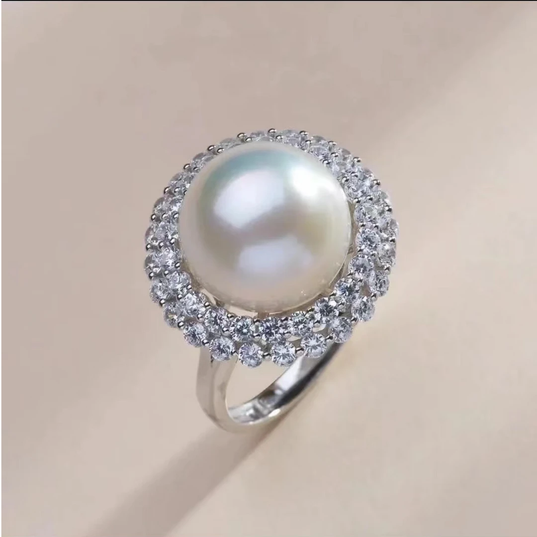 13-14mm太阳花戒指高光高亮时尚百搭小静珍珠