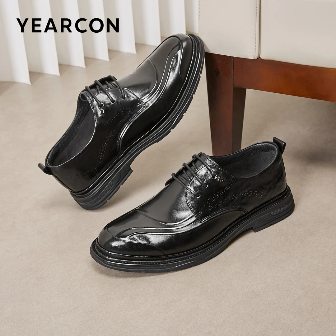 意尔康男士皮鞋商务鞋休闲真皮男鞋德比鞋正装时尚牛皮96450W