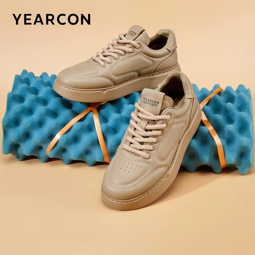 意尔康男士休闲鞋板面包鞋鞋潮流厚底新款潮鞋平底板鞋96267W