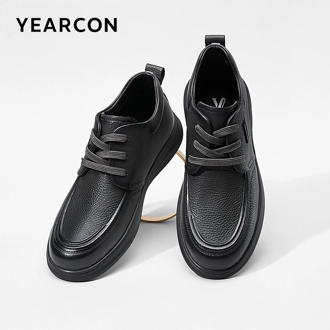 意尔康男士休闲皮鞋百搭系带真皮商务软底舒适休闲男皮鞋97962W