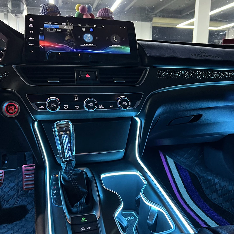 适用于十代半雅阁氛围灯英仕派木纹星空动态光影旋转高音氛围灯