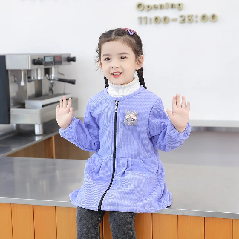 灯芯绒罩衣儿童秋冬季加绒加厚护衣画画围裙外套罩衫宝宝吃饭围兜
