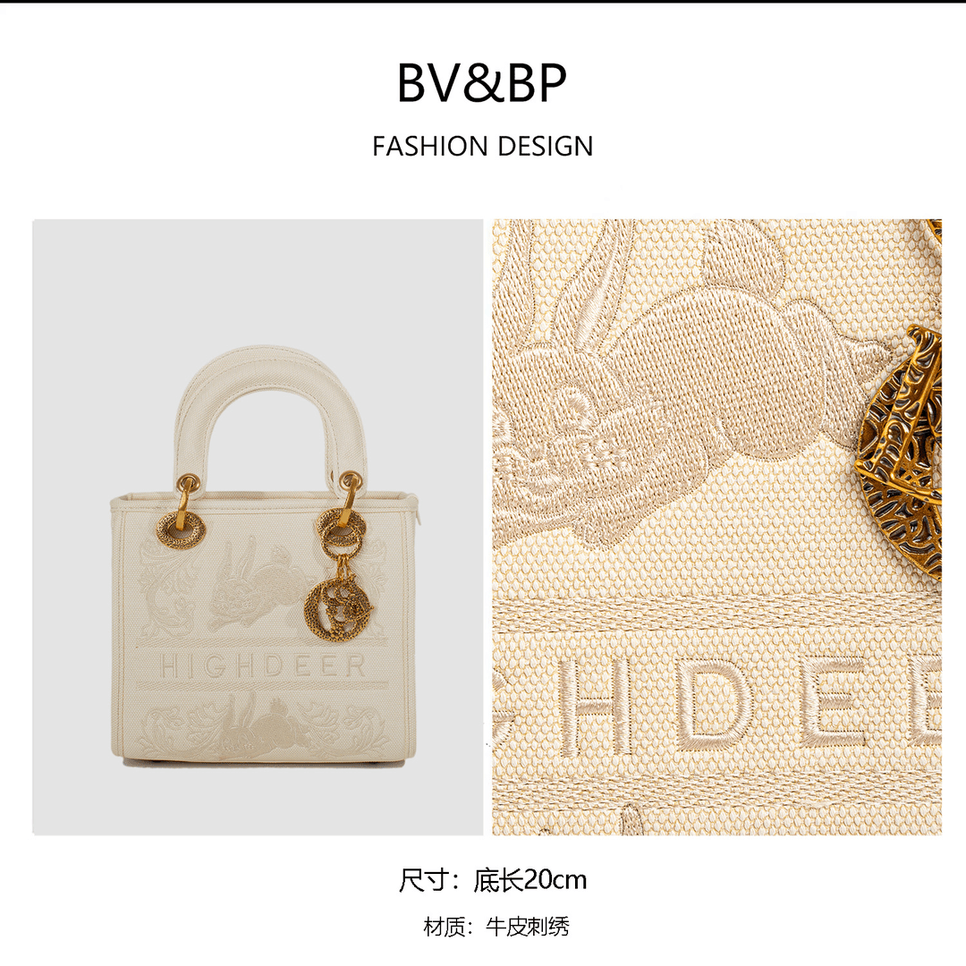 经典时尚百搭原创设计手提单肩包 HD102-008-米白