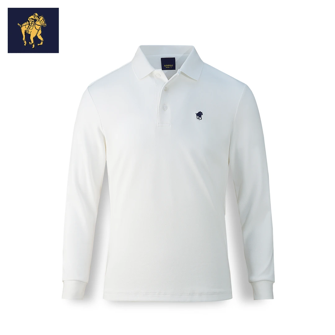 男士Polo衫潮流时尚纯色系商务休闲长袖男装翻领长恤秋季新款