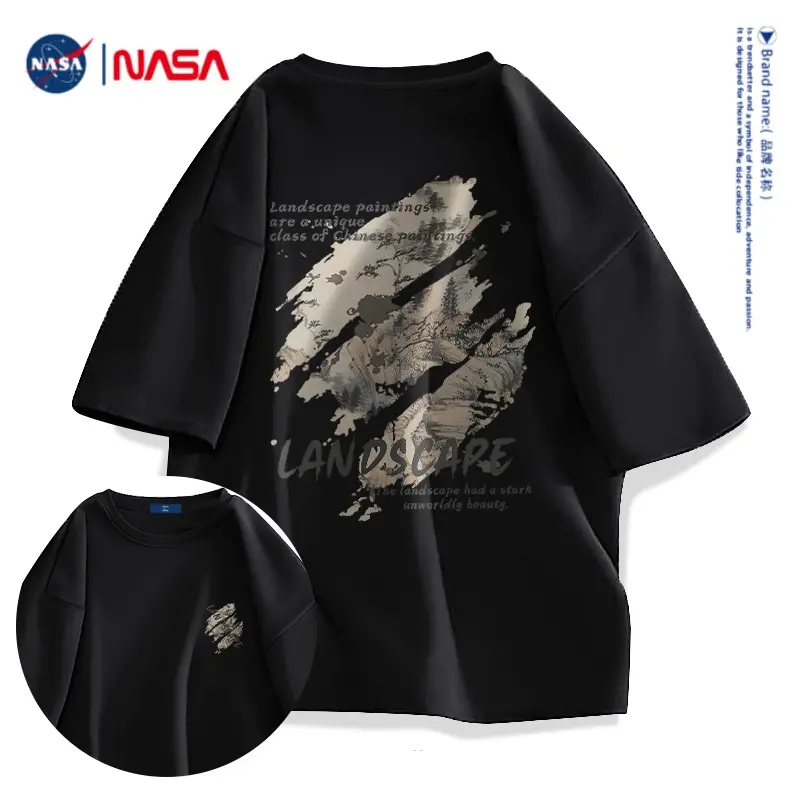 NASA联名短袖情侣印花百搭男女潮流T恤国潮1休闲