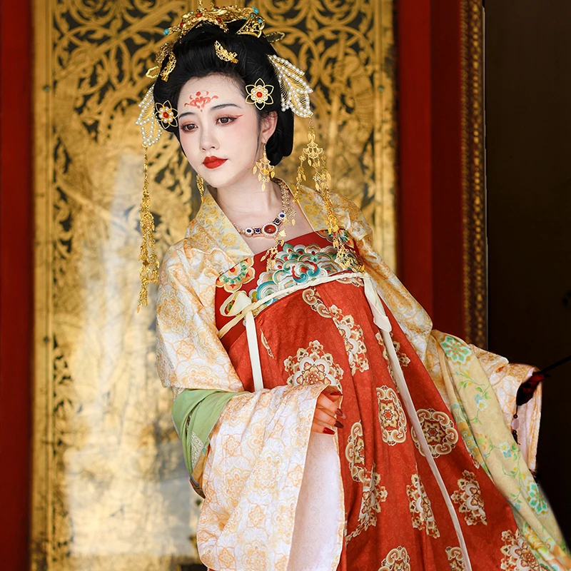 听月小筑【赋春辞】原创女春夏唐制齐胸裙国风新中式唐风改良汉服