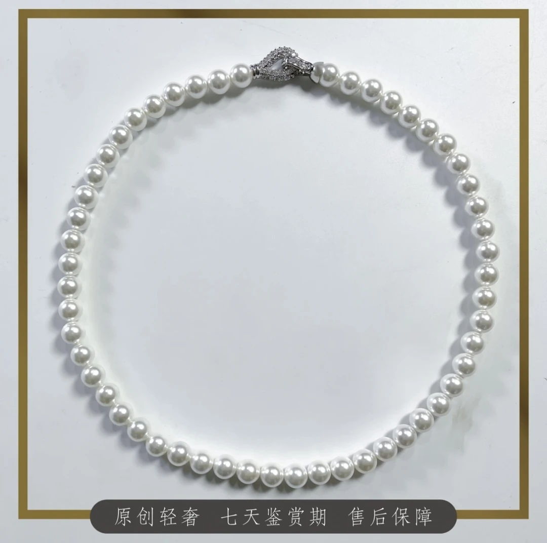 非金属棉绳项链 【麦凯拉】白色轻奢全珠链首饰