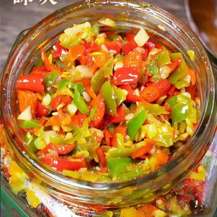 湖南特产双椒蒜蓉酱香辣下饭辣椒酱拌饭拌面双色开胃小米椒280克