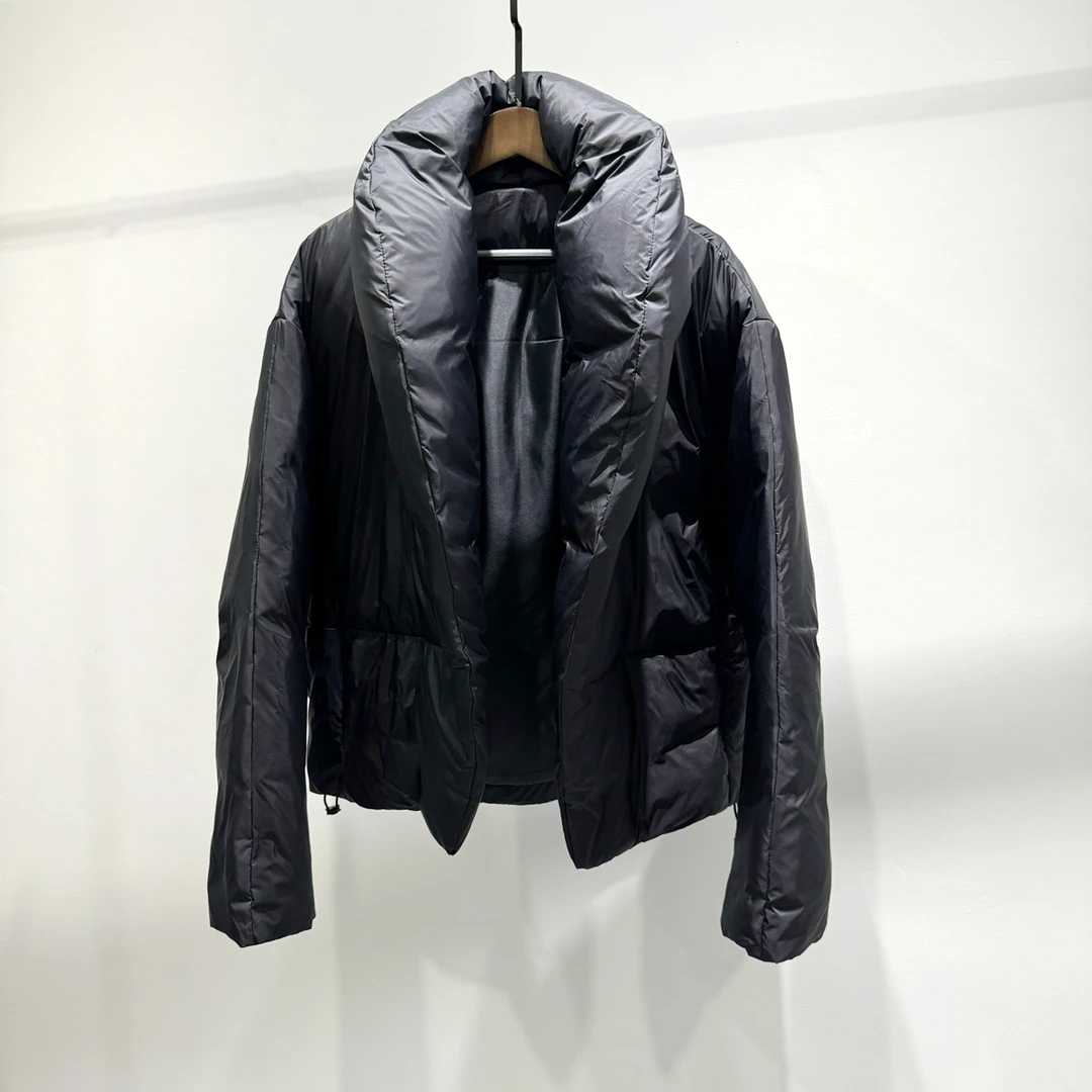 高充绒羽绒服时尚百搭黑色大翻领潮INS男士冬季休闲宽松保暖外套