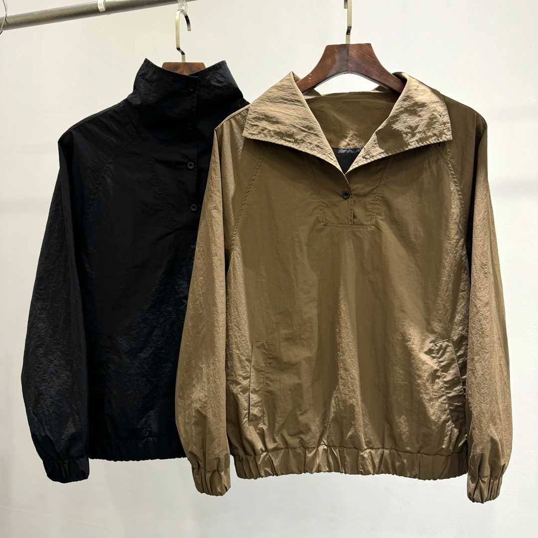 J男士秋季简约休闲复古美式长袖翻领套头卫衣潮流美拉德宽松衣服