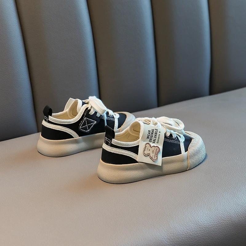 蜡比小星儿童帆布鞋2024春秋新款百搭休闲布鞋男童软底休闲鞋女童