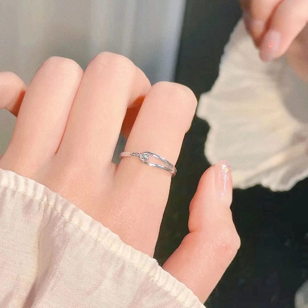 足银戒指 纯银990鲁伯特之泪戒指开口素圈时尚个性设计送女友礼物