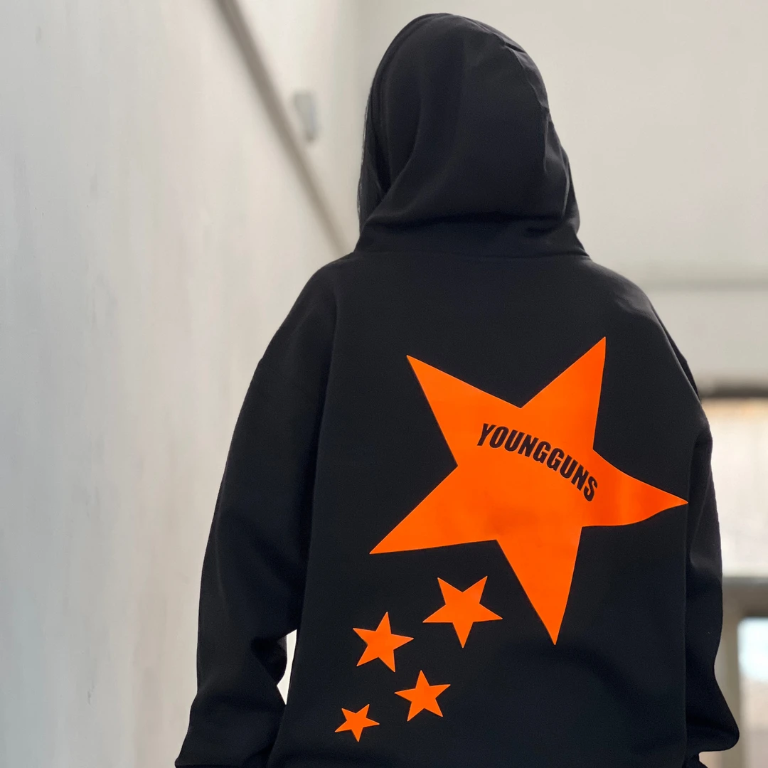 YoungGuns星河时代-秋冬美式复古重磅加绒连帽卫衣潮牌430克男女