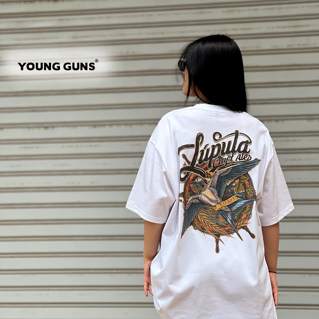 YoungGuns【西海岸飞燕】夏季美式潮流重磅街头短袖复古印花T恤A466