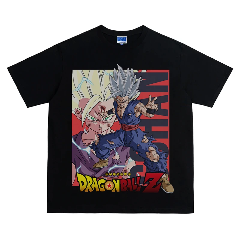 Young Guns龙珠Z悟饭 潮牌复古二次元动漫短袖宽松重磅夏季T恤男