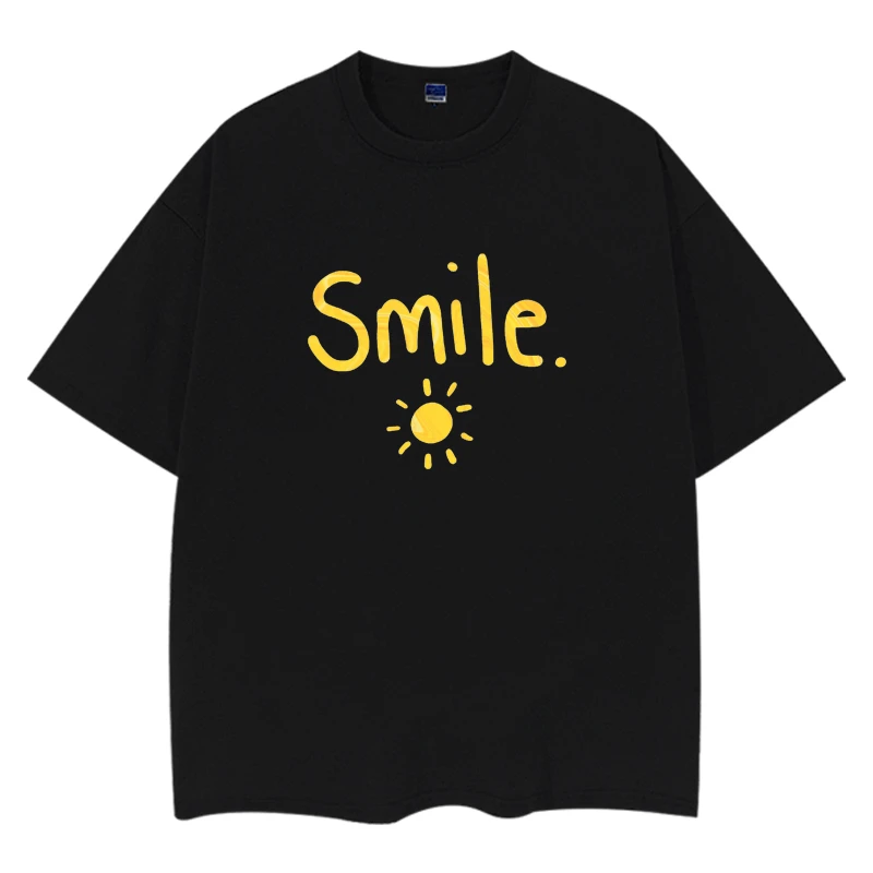 Young Guns烫画Smile微笑卡通ins夏季百搭宽松男女大码短袖T453