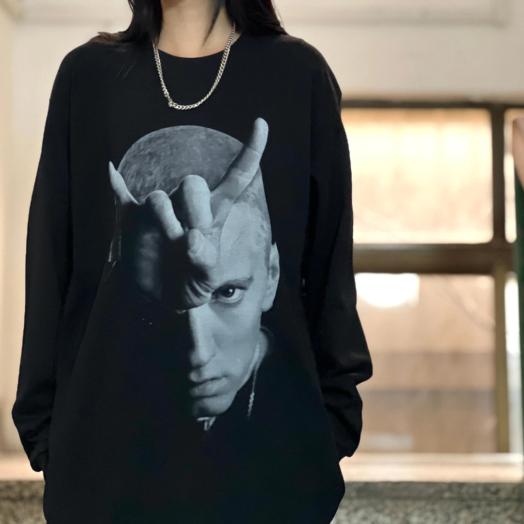 Young Guns 头像埃米纳姆Eminem 潮流重磅嘻哈印花长袖T恤-A189
