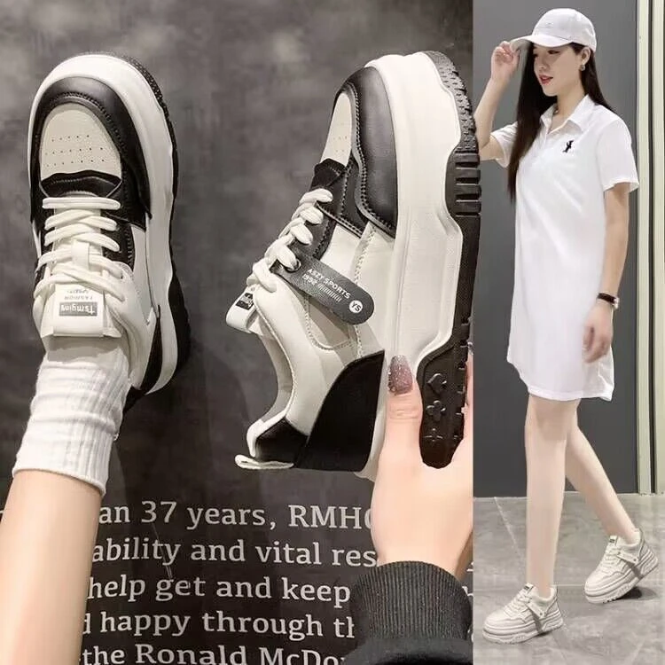 爆款厚底小白鞋女鞋子2024新款春秋休闲配裙子运动鞋百搭板鞋女