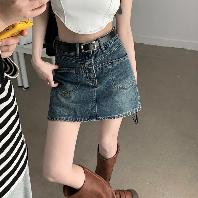 牛仔包臀裙春夏大码经典百搭高腰短款包臀牛仔短裙半身裙小众