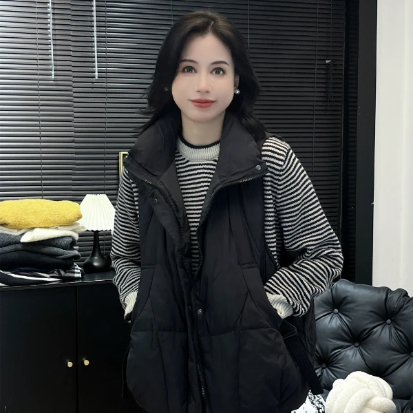 【Si&华严选】马甲秋冬季外穿宽松立领坎肩无袖羽绒外套马夹6807