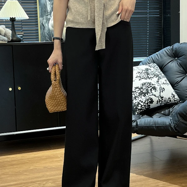 【Si&华严选】韩系气质潮流高腰时尚阔腿裤百搭垂感显瘦直筒裤9852