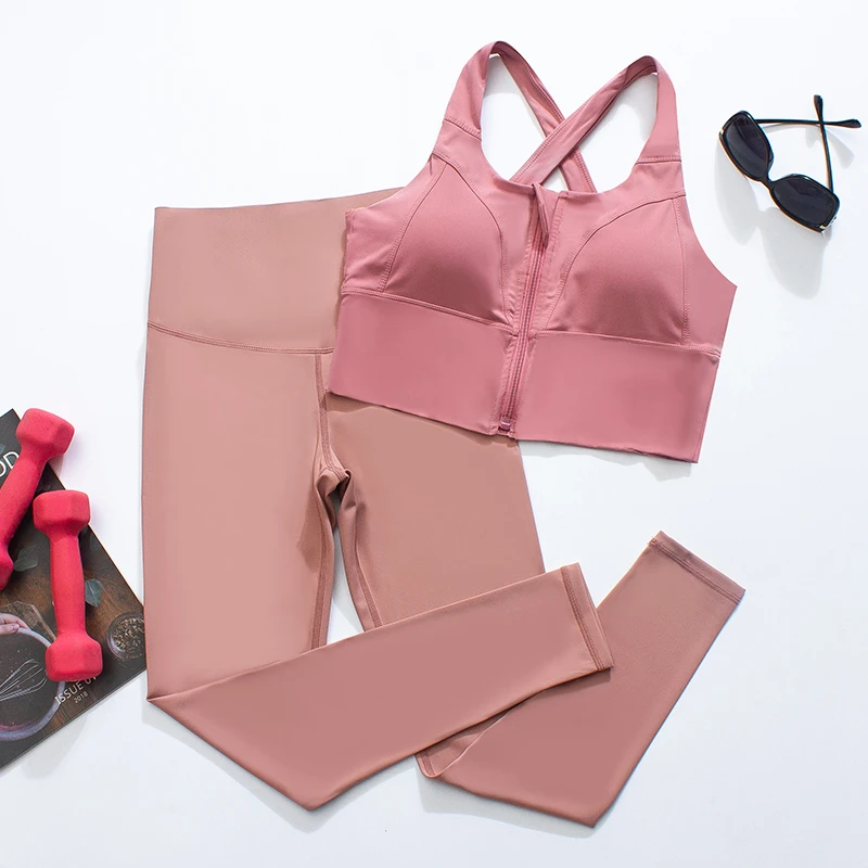 2024新款健身服女瑜伽防震背心运动文胸高弹跑步运动紧身打底裤