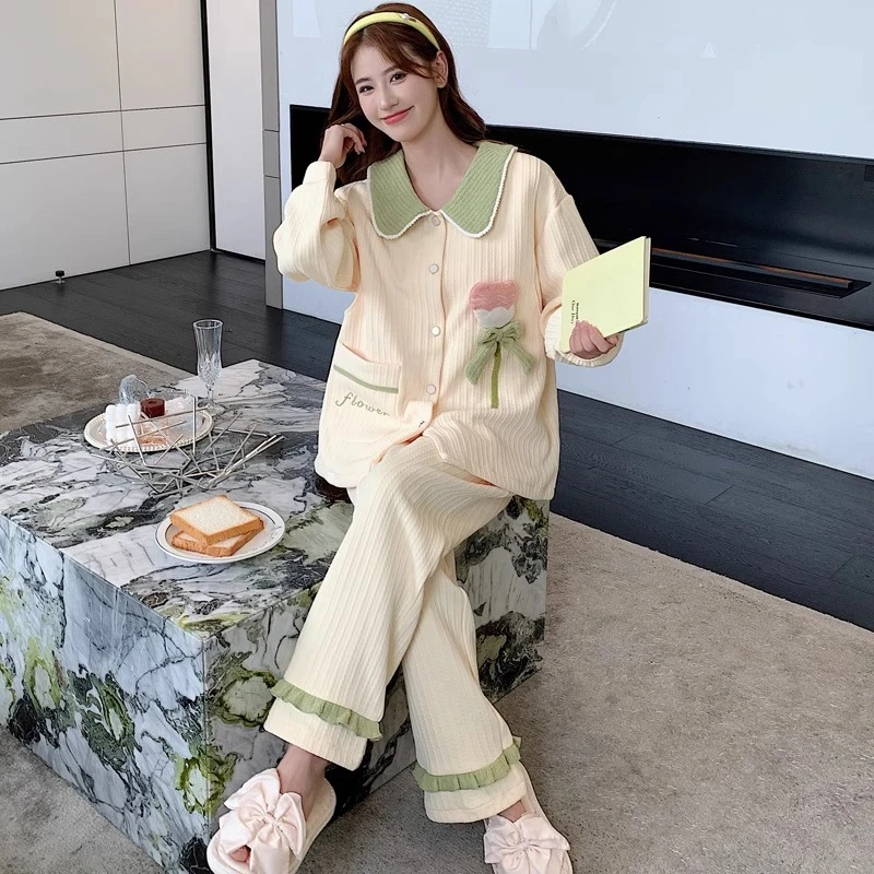 甜美空气棉春秋冬月子服孕妇睡衣开衫夹层宽松哺乳衣待产衣家居服