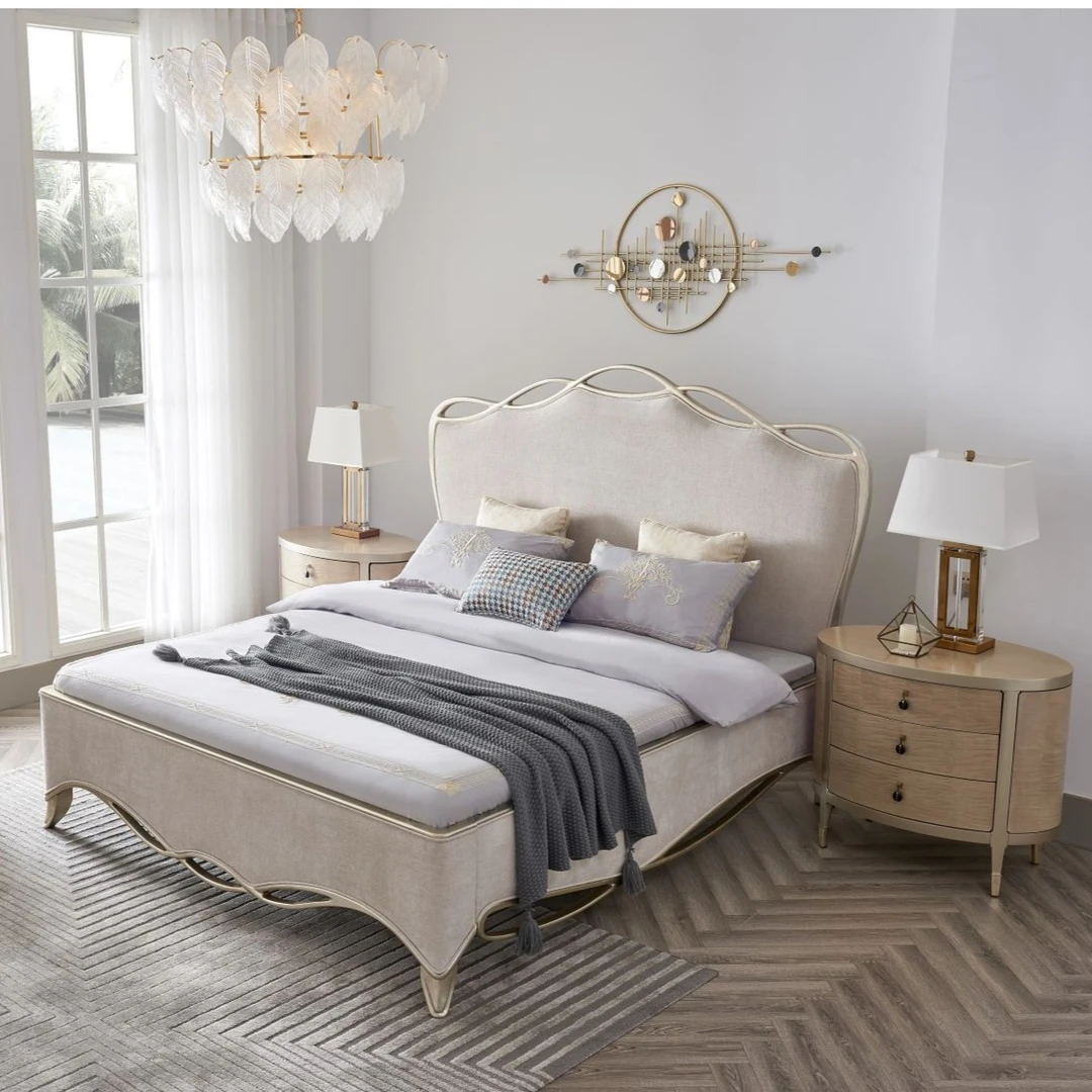 麦芮家居 丝带床法式公主床美式轻奢贴箔主卧大床 2060*2140*1550