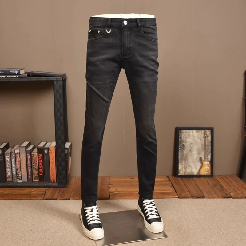 Cebrodz2024爆款牛仔裤男弹力修身小脚潮流百搭水洗休闲长裤612