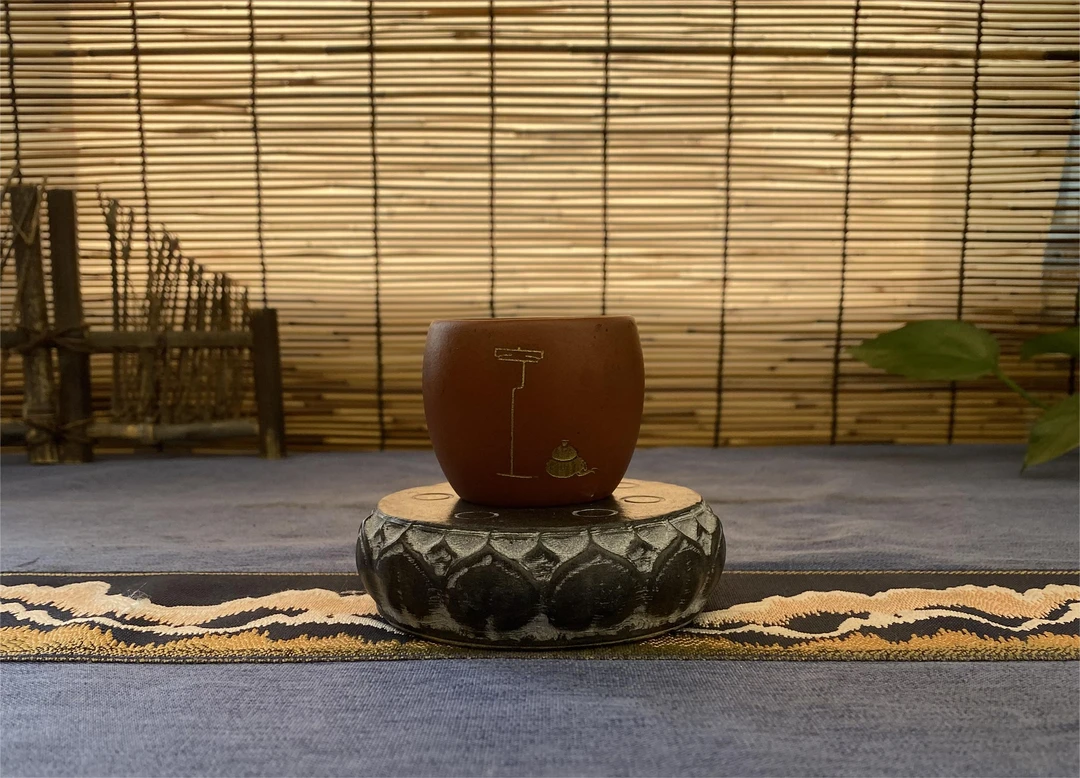 绛石記小莲花底座(拍一发三)主人杯茶道全乔迁送礼家居摆件