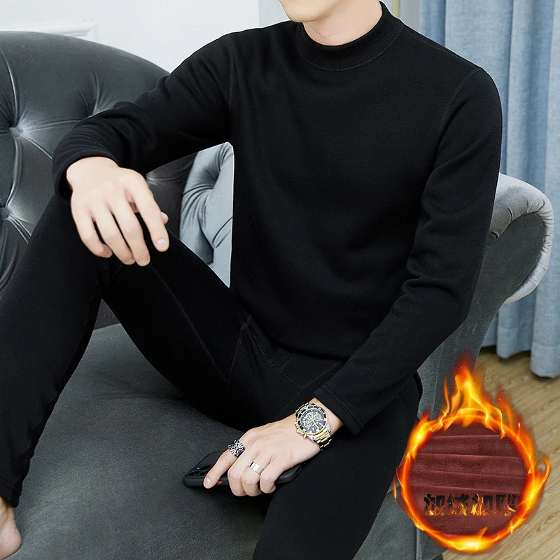 保暖内衣男士加厚加绒防寒青年秋衣秋裤套装冬季男