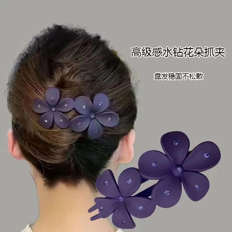 【新疆包邮】后脑勺亚克力发夹盘发夹子网红气质高级感鸭嘴夹花朵