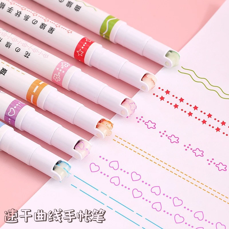 【新疆包邮】滚轮花纹笔6花型diy轮廓笔手帐笔绘画笔划重点勾线笔