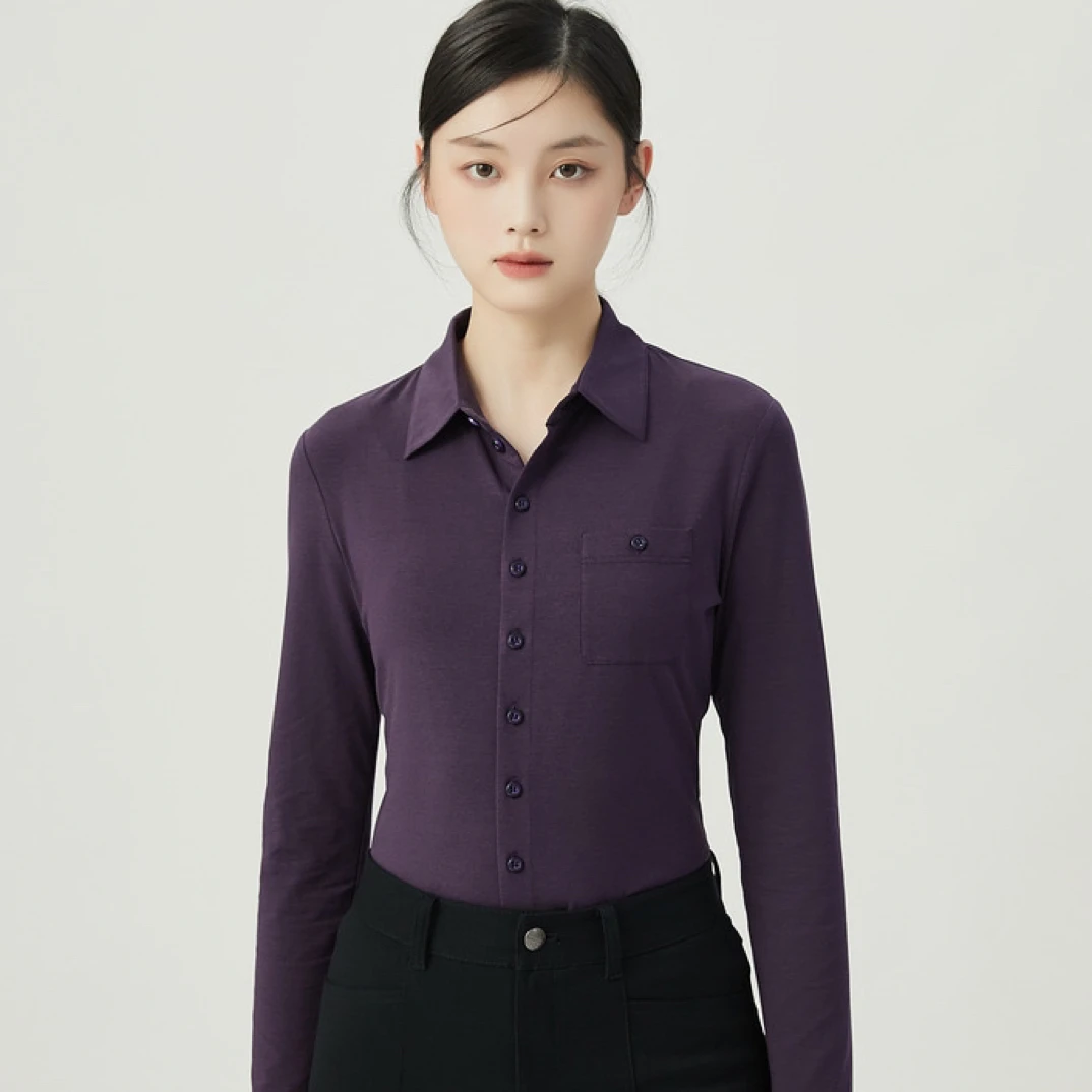GIRDEAR/哥弟经典百搭简约显瘦纯色四季衬衫1300820