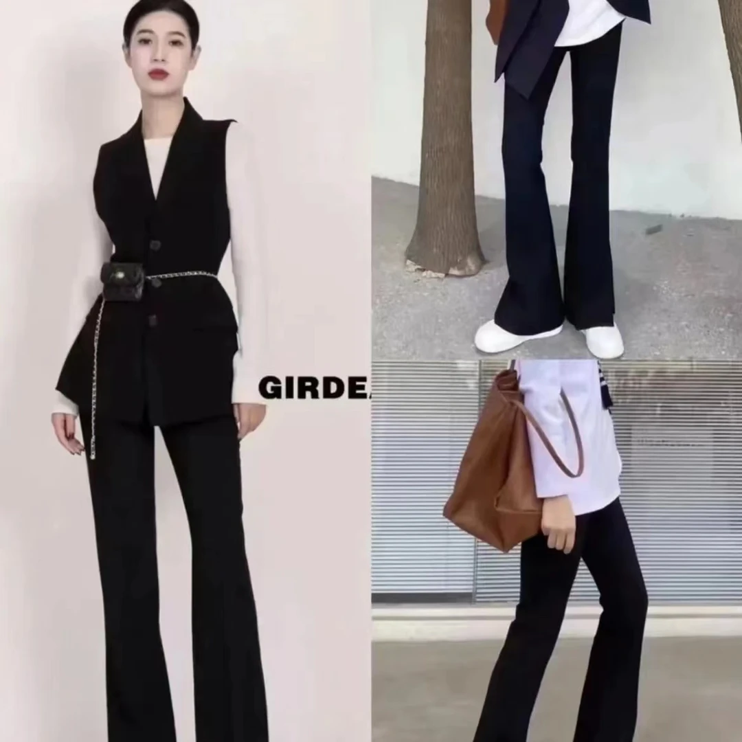 GIRDEAR/哥弟新款品质女装专柜正品高腰时尚博主开衩裤  1100234