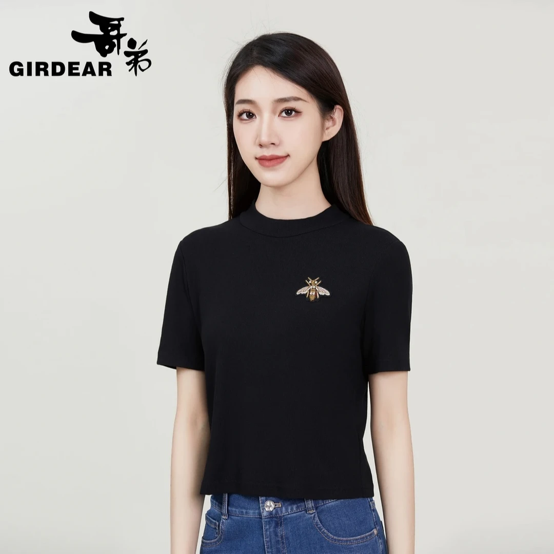 GIRDEAR/哥弟新款时尚简约套头百搭休闲修身405法女成熟上衣
