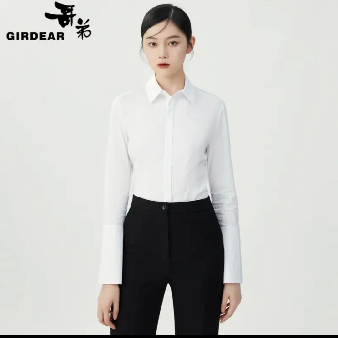 GIRDEAR/哥弟新款多色衬衫1300822 衬衣气质长袖白色时尚休闲女士